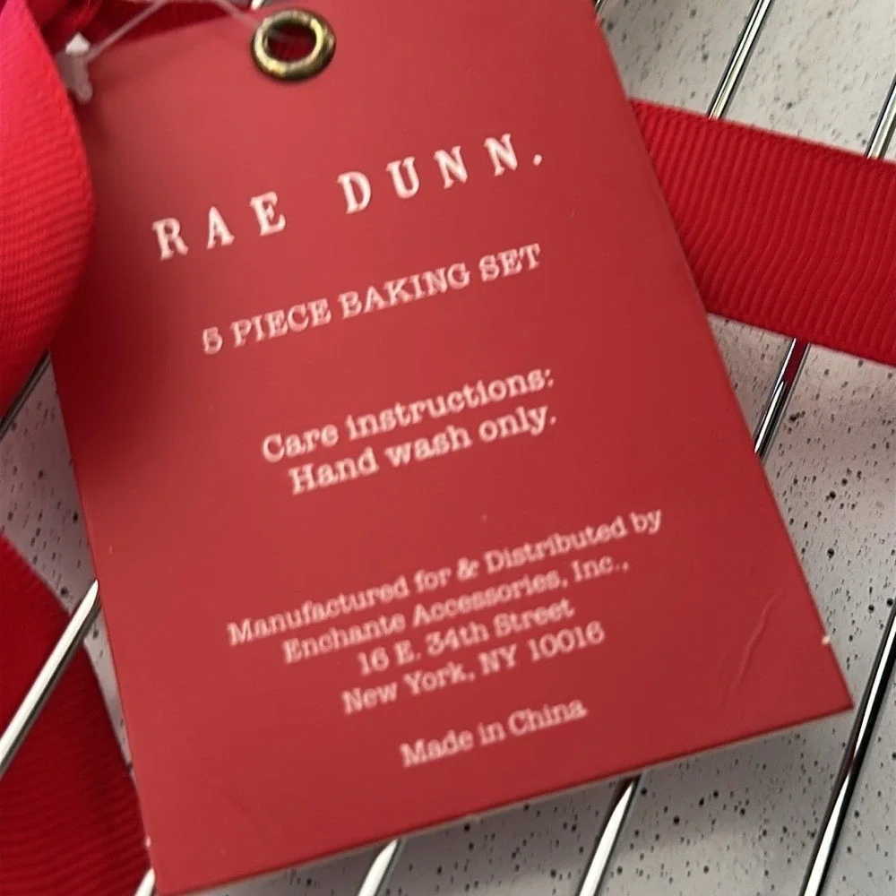 Rae Dunn Christmas 5 Piece Baking Set Ho Ho Ho Spatulas Cookie Sheet Rack